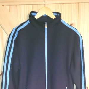 Old Navy sport jacket.  Navy and Baby Blue Striped